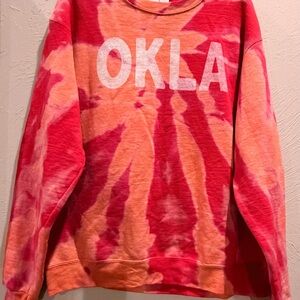 Champion Red and Orange Tie-Dye OKLA Sweatshirt
T4